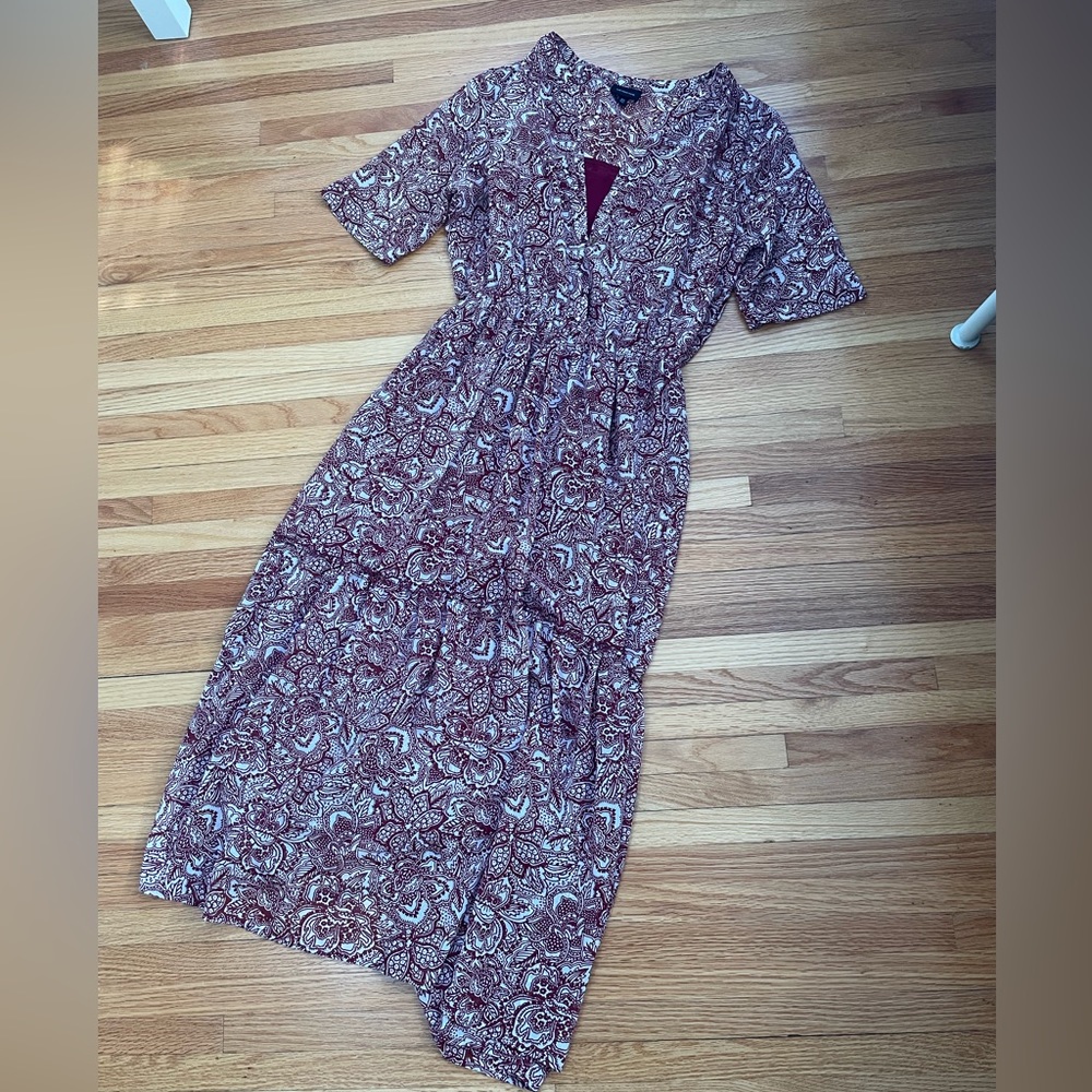 Who What Wear Red Paisley Maxi Dress